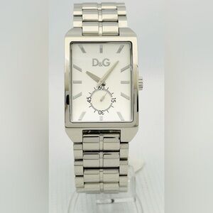D&G Silver Watch with White Dial